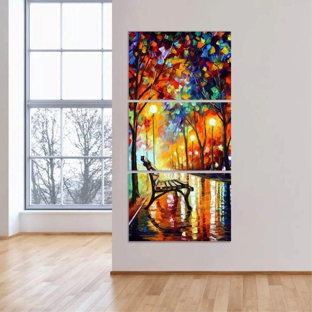Quadro Abstrato Banco Da Praça Artístico Para Corredor Apê
