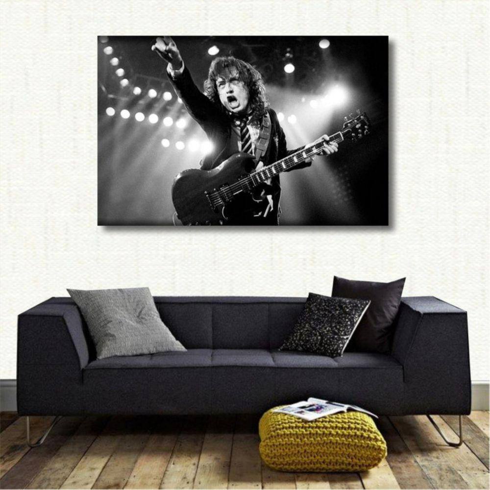 Quadro Decorativo - Rock - AC DC - Retrô - Tela em Tecido