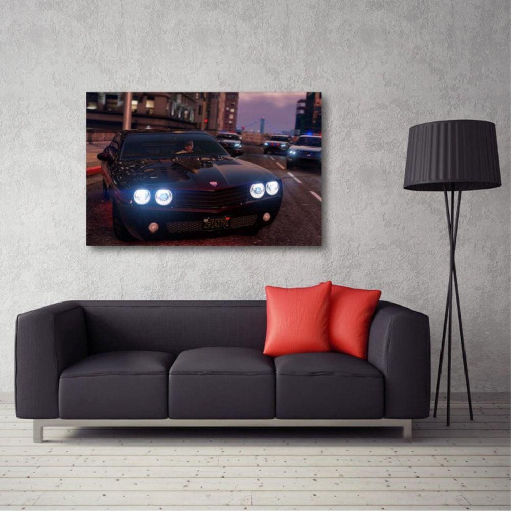 Quadro decorativo Carro GTA V Jogos - Tela em Tecido