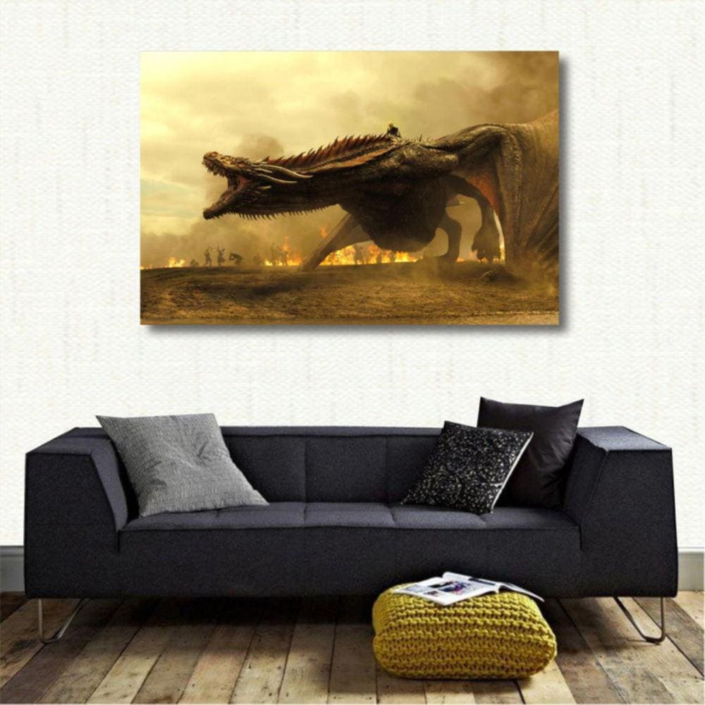 Quadro Decorativo - Dragão Game Of Thrones - Tela em Tecido
