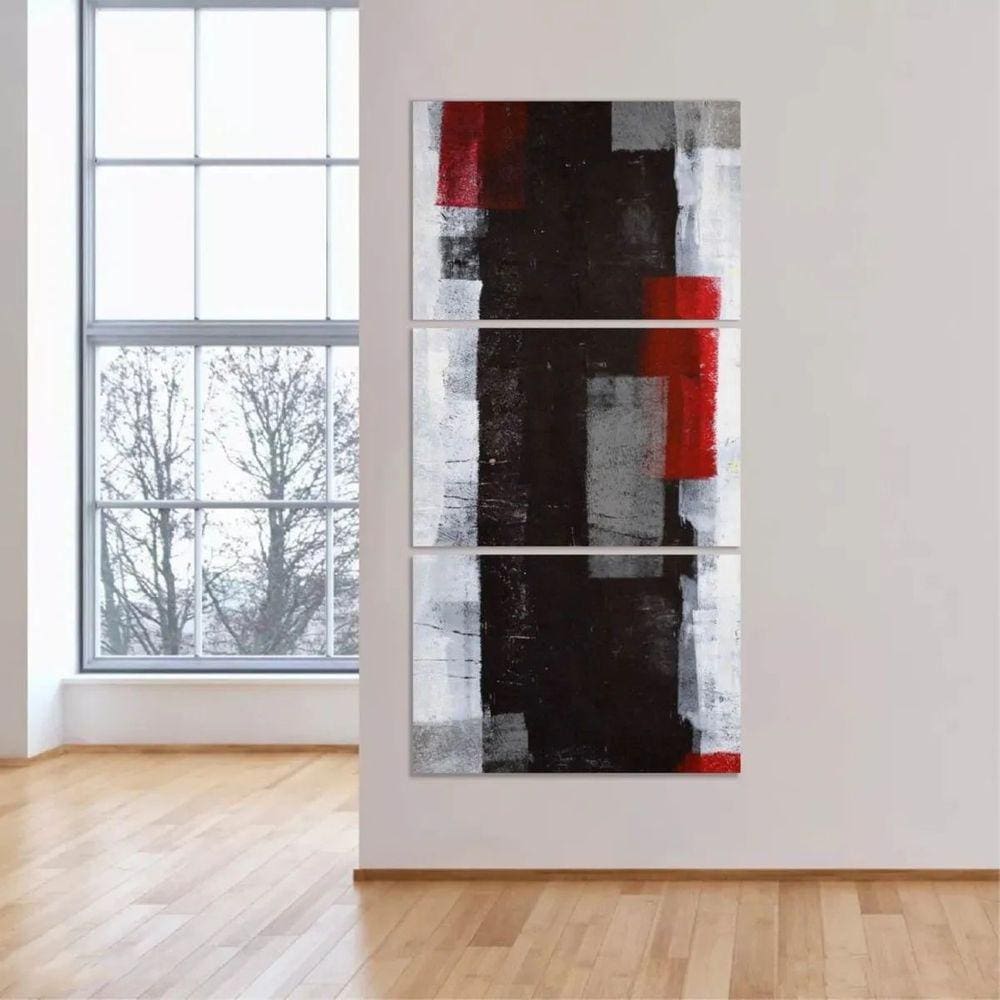 Quadro Arte Abstrata Moderno Vertical 60x120 Tela Em Tecido