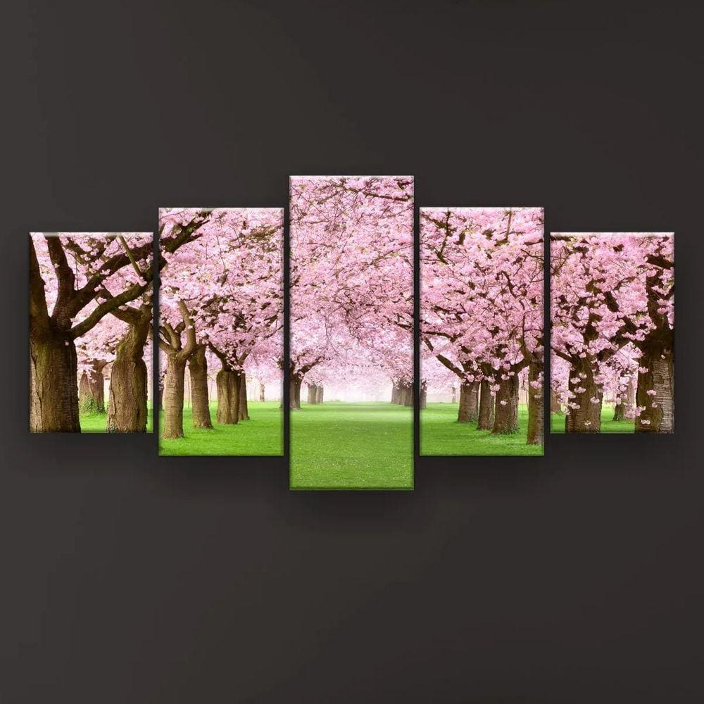 Quadro Decorativo Caminho De Cerejeiras 129x61 Sala Quarto