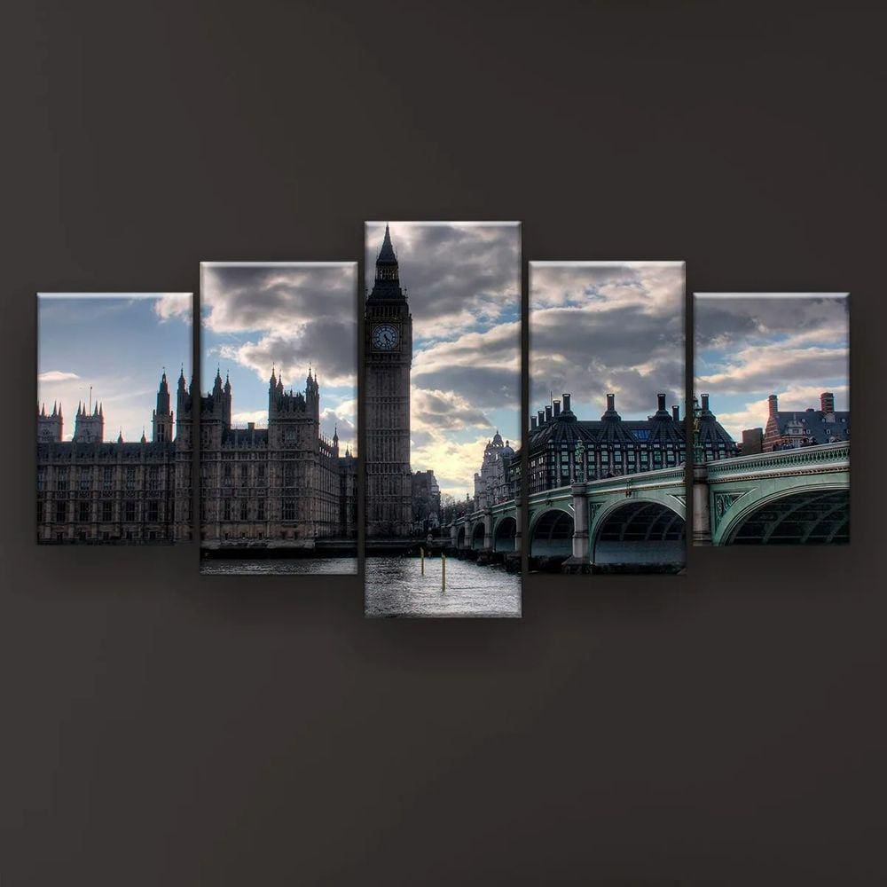 Quadro Decorativo Ponte Big Ben Londres 129x61 Sala Quarto
