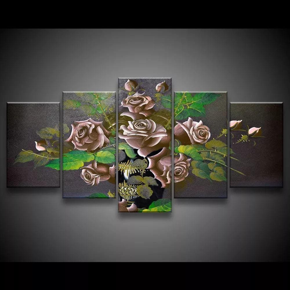 Quadro Decorativo 129x63 Sala Flores Rosas Marrons 1