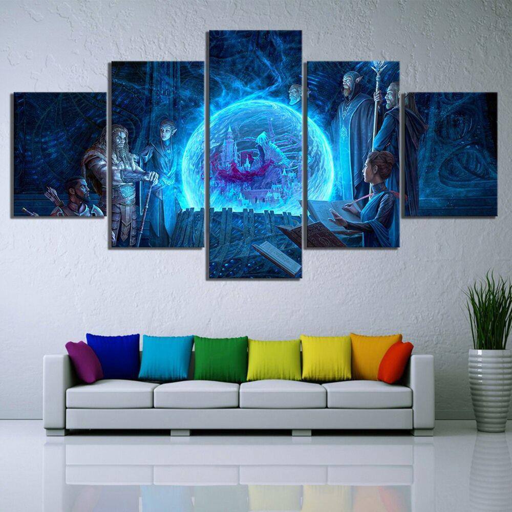 Quadro Decorativos Jogos Walpaper com 5 peças 130x65 m2