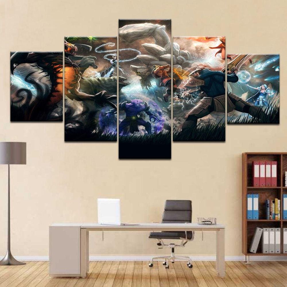 Quadro Decorativos Jogos Walpaper com 5 peças 130x65 m10