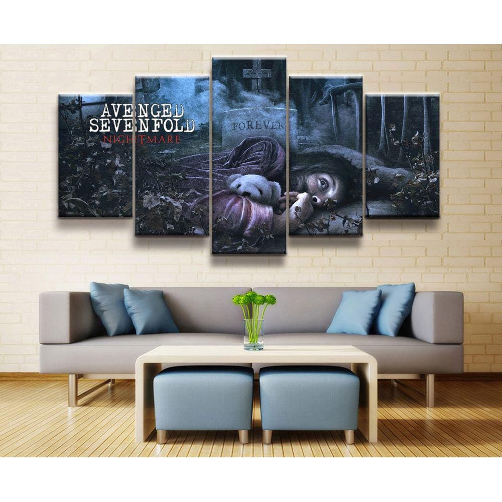 Quadro Decorativo Terror5 5 peças 130x65 cm em tecido