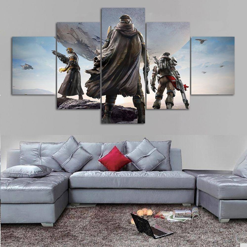 Quadro Decorativos Jogos Walpaper com 5 peças 130x65 m3