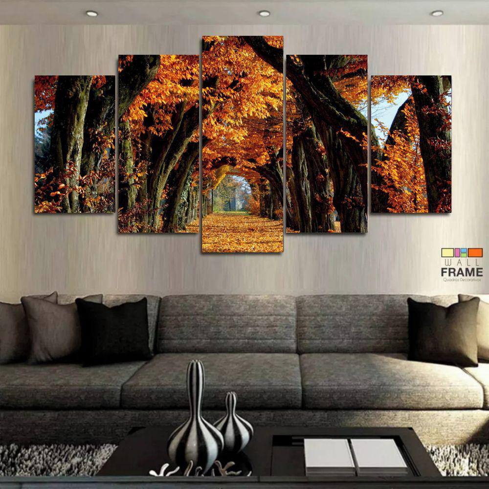 Quadro Decorativo Árvores de Outono 130x63 em tecido