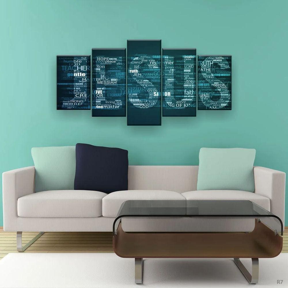 Quadros Decorativos Jesus Escrita Hd Quarto Sala Kit