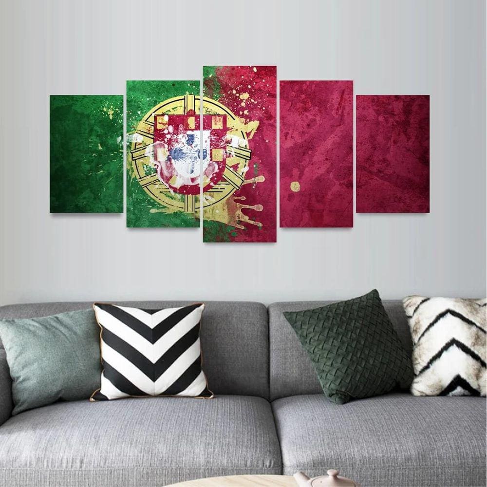 Quadro decorativo Bandeira Portugal Arte Mosaico