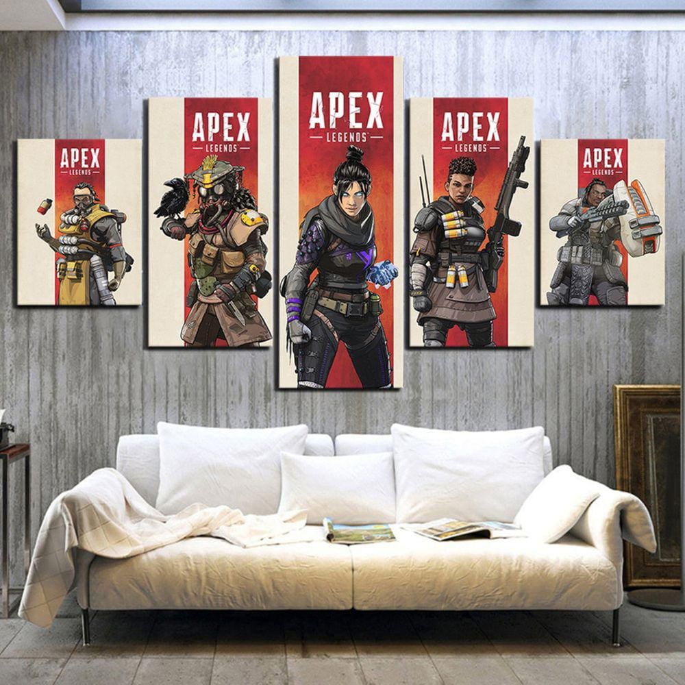 Quadro Decorativos Apex Legends com 5 peças 130x65 3