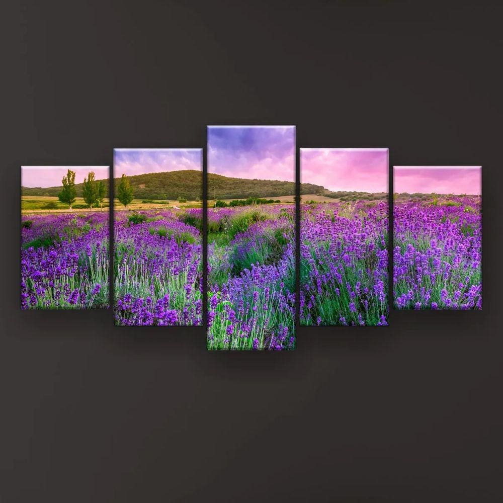 Quadro Decorativo Campo De Lavanda Tihany 129x61 Sala Quarto