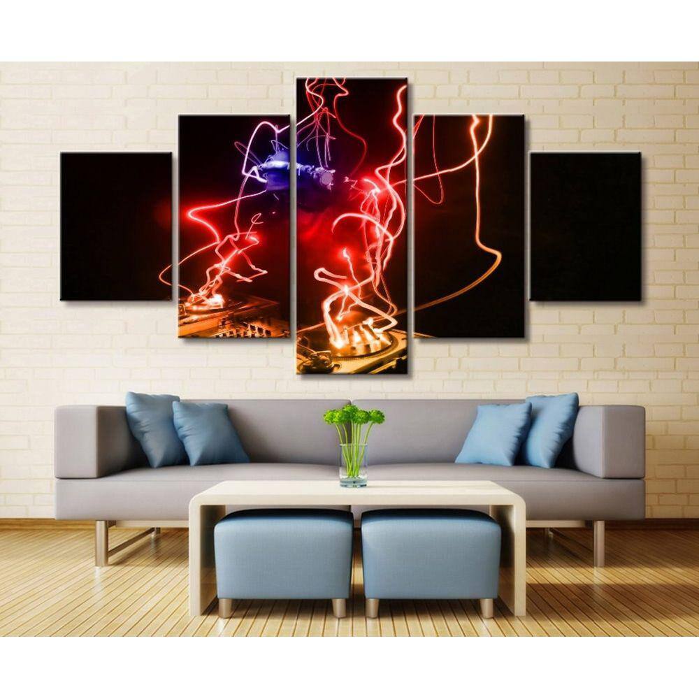 Quadro Decorativo DJ 5 peças 130x65 cm em tecido