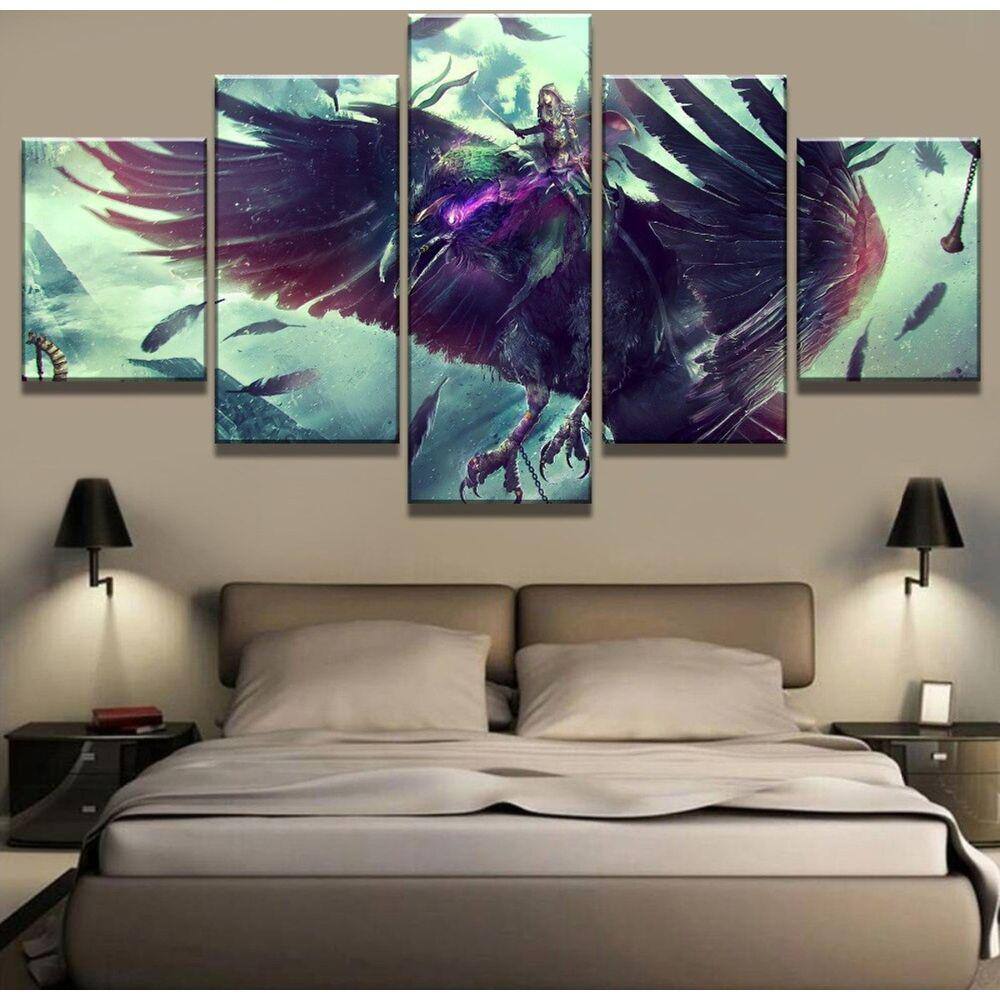 Quadro Decorativos Warcraft com 5 peças 130x65 13