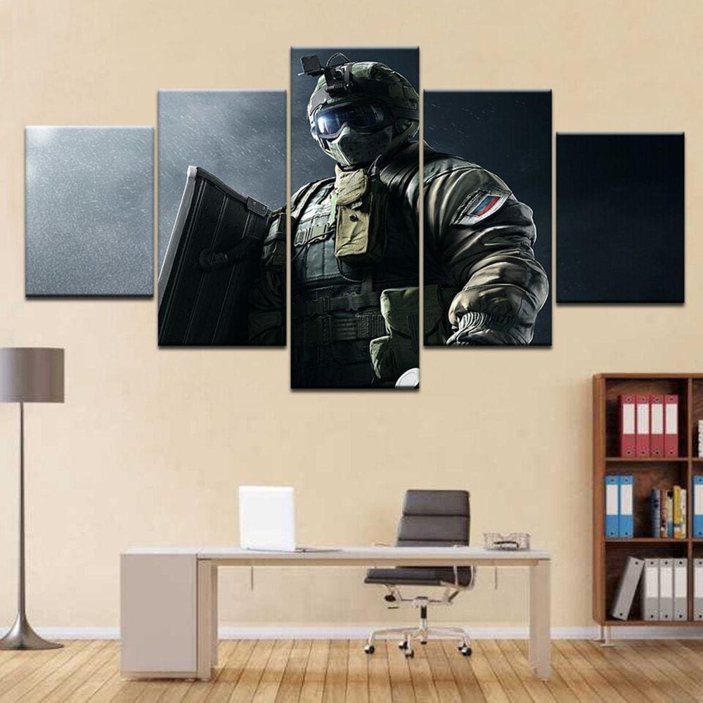 Quadro Decorativos Rainbow Six com 5 peças 130x65 3