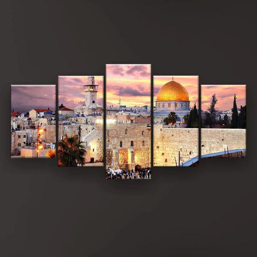 Quadro Decorativo Cidade Velha Jerusalém 129x61 Sala Quarto
