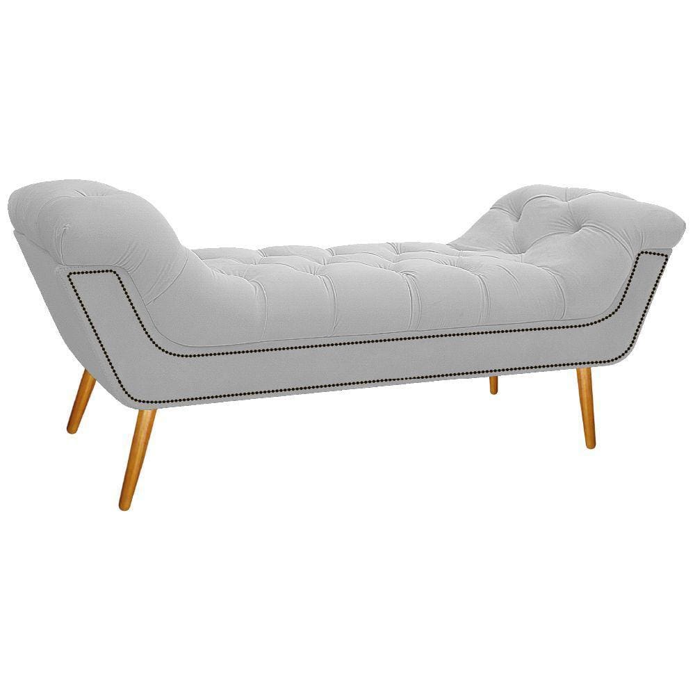 Calçadeira Estofada 160cm Queen Size Suede Branco
