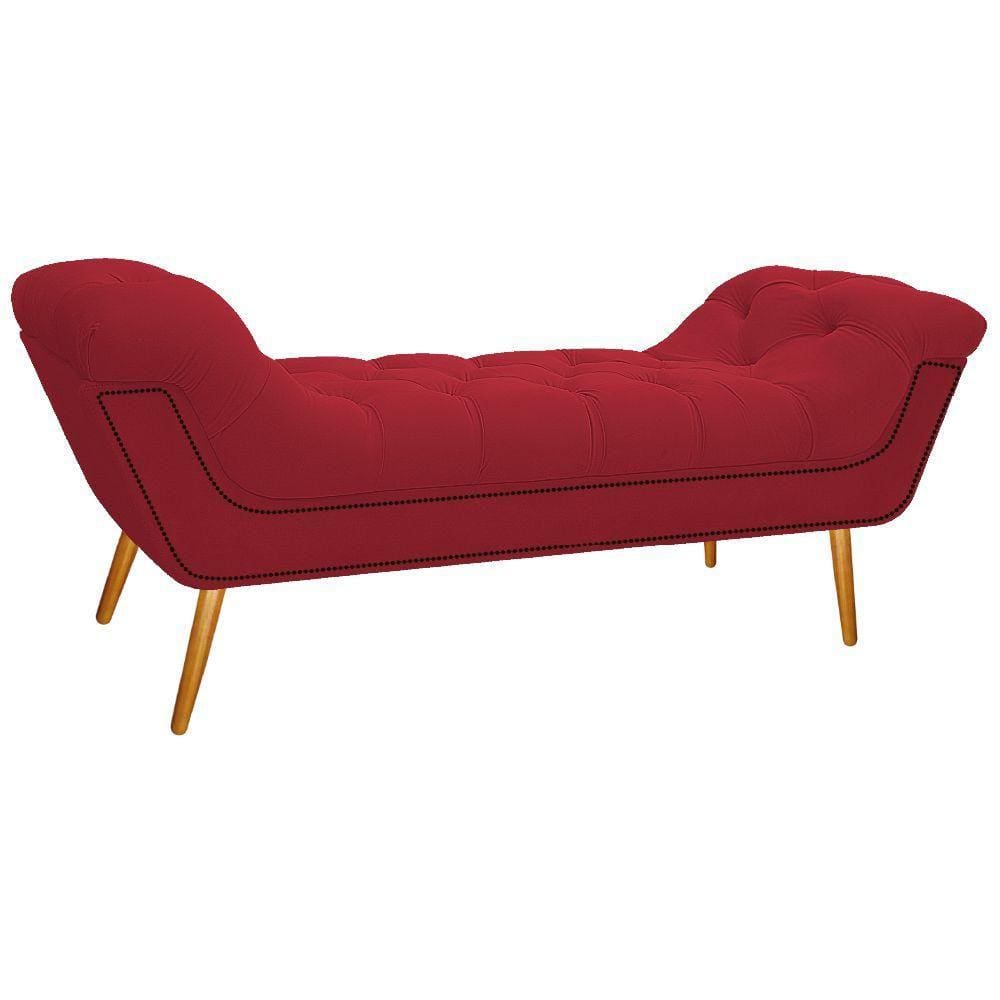 Calçadeira Estofada 160cm Queen Size Suede Vermelho