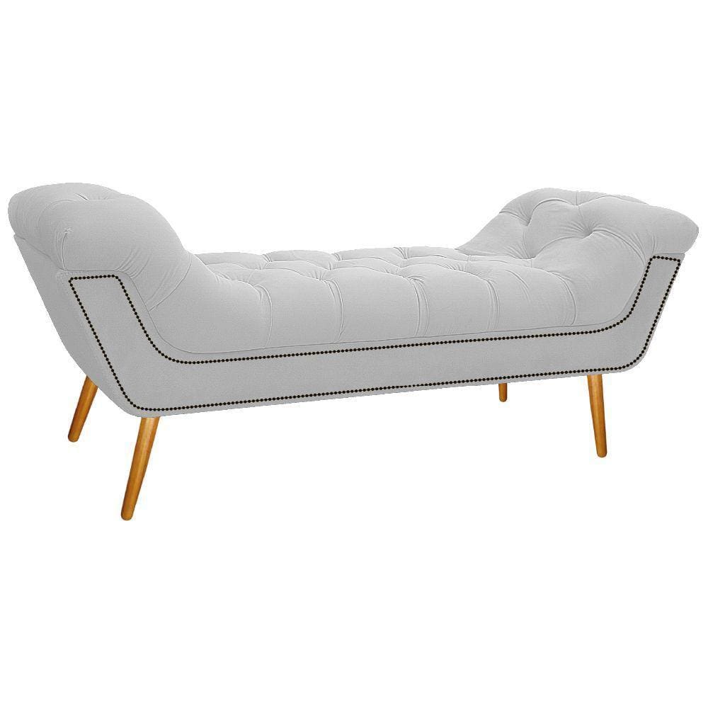 Calçadeira Estofada 160cm Queen Size Corano Branco