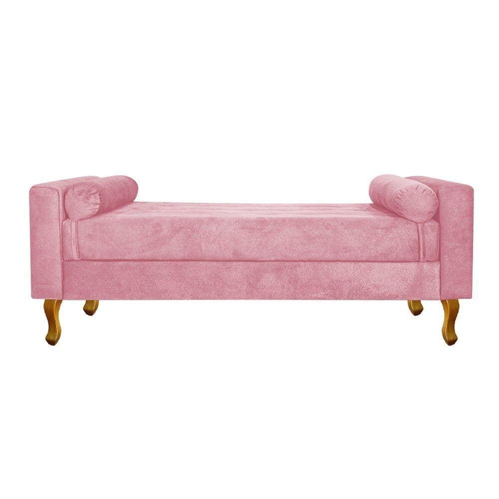 Recamier Félix Queen Size 160cm Suede Rosa Bebê