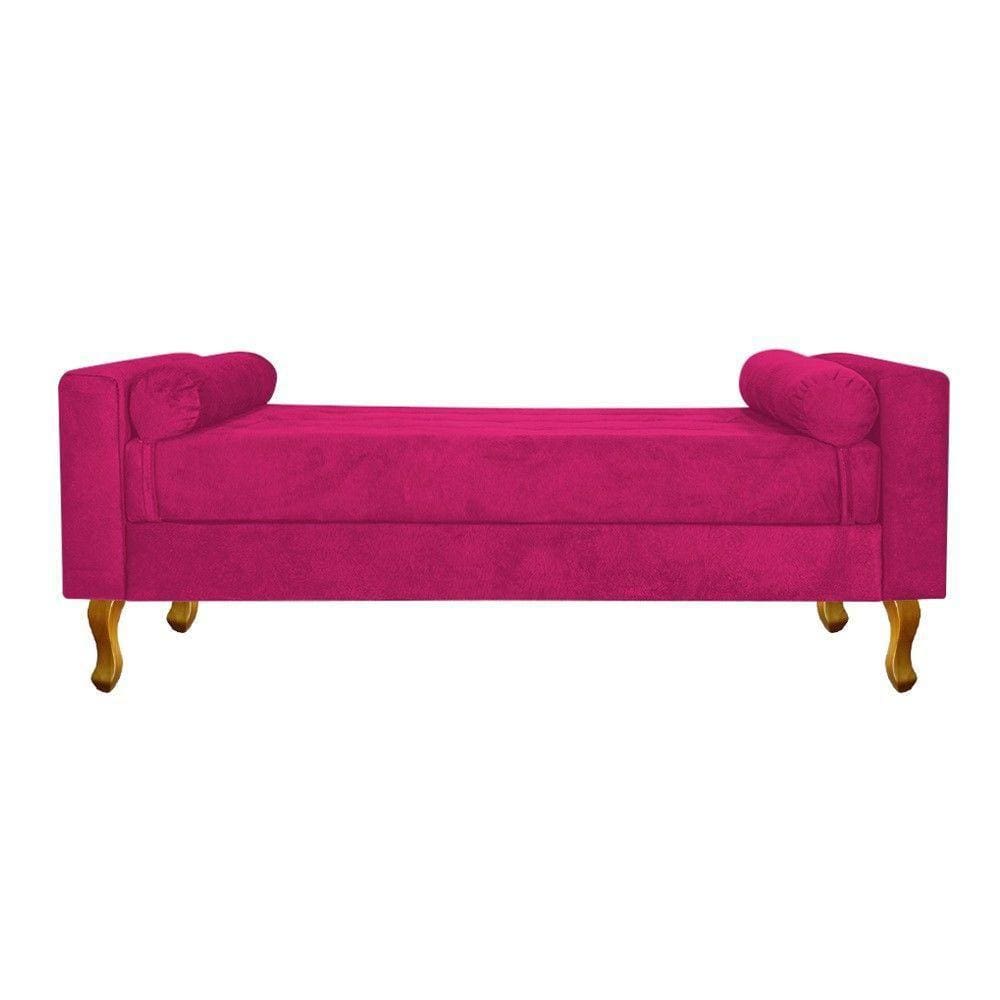 Recamier Baú Félix Queen Size 160cm Suede Pink