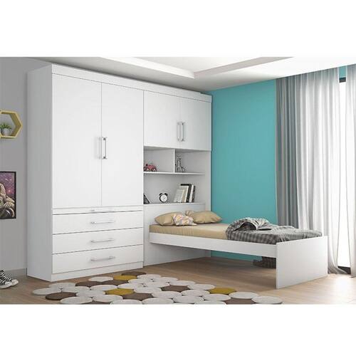 systematic Glamor Ruthless Guarda-Roupa Solteiro Conjugado Lyon com Escrivaninha e Cabeceira Baú para Cama Box Europa | Extra systematic Glamor Ruthless Guarda-Roupa Solteiro Conjugado Lyon com Escrivaninha e Cabeceira Baú para Cama Box Europa | Extra