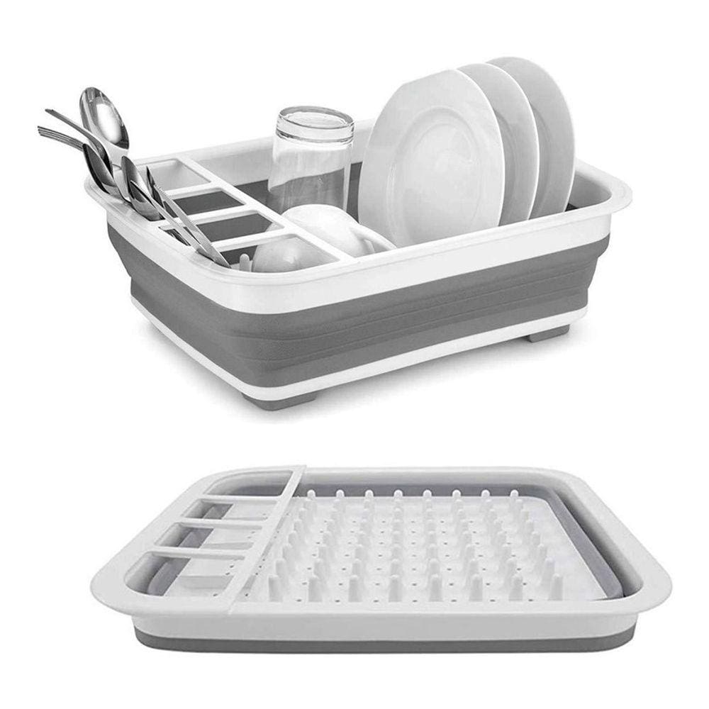 Escorredor Pratos Copo Talher Retrátil Silicone Dobrável
