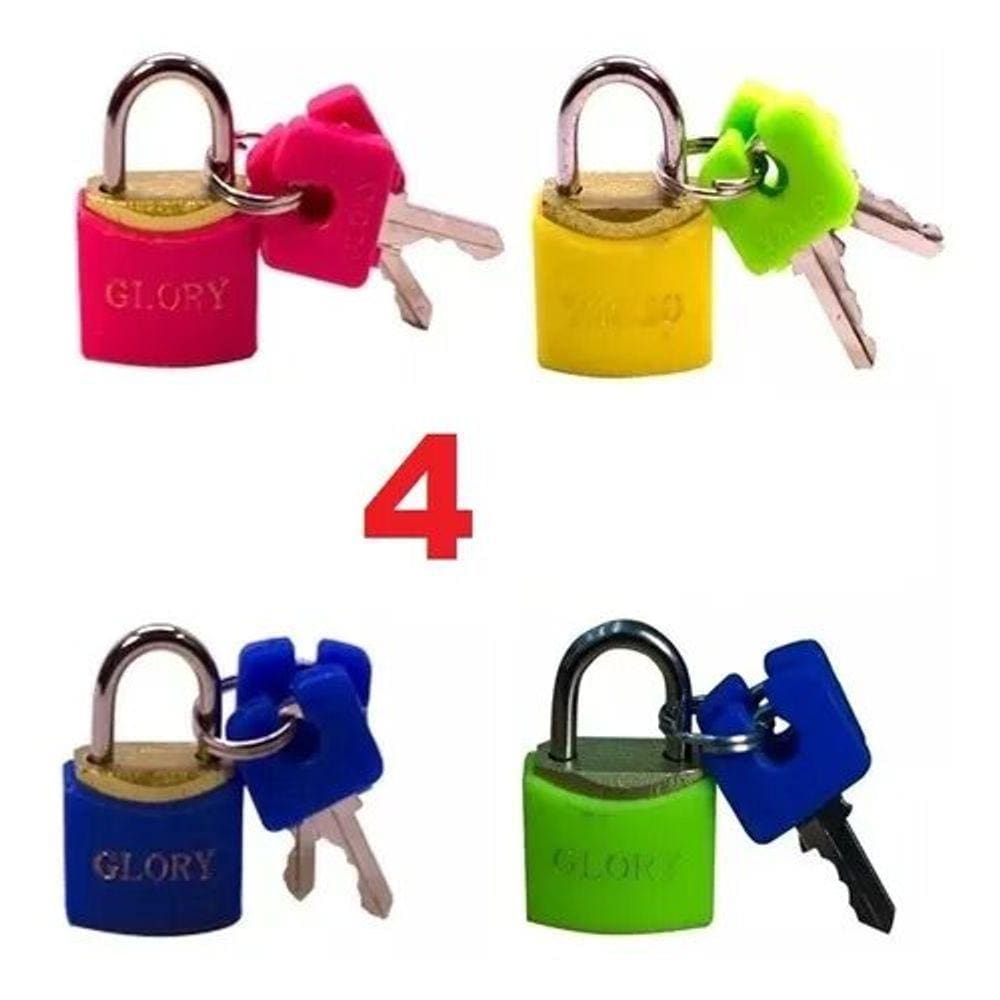 4 Peças Cadeado Armário Colorido De Academia, Mala Glory