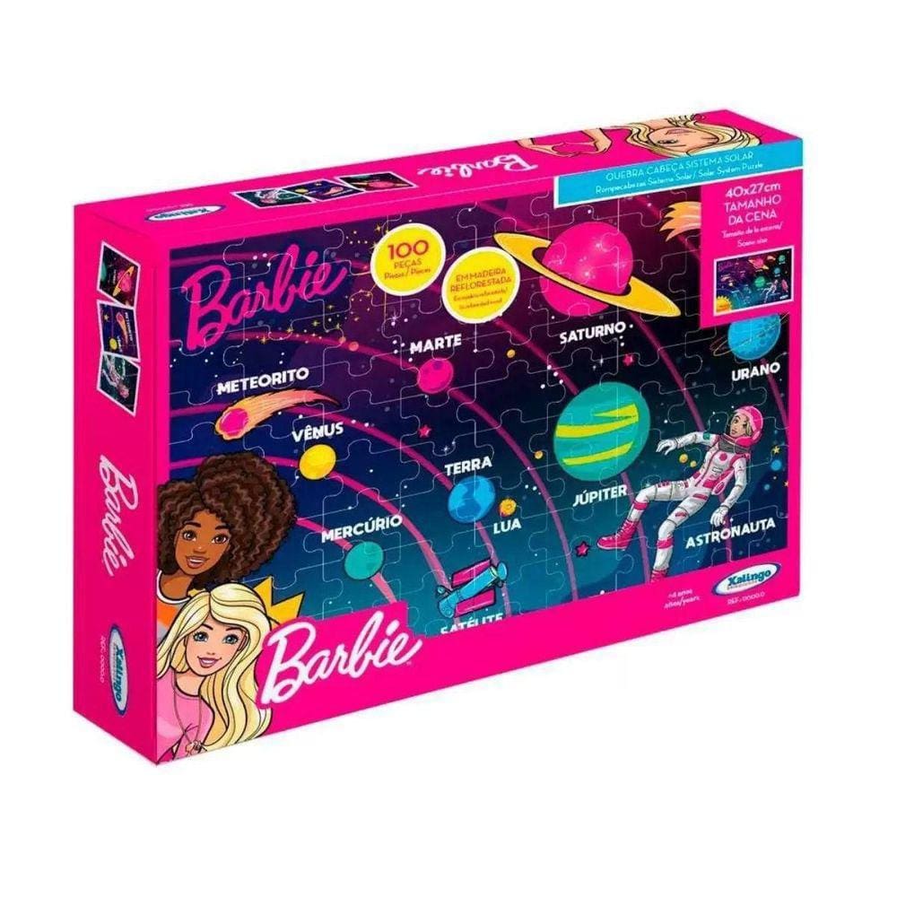 Quebra Cabeça 100 Peças Barbie Sistema Solar Astronauta Xalingo 04 Anos +