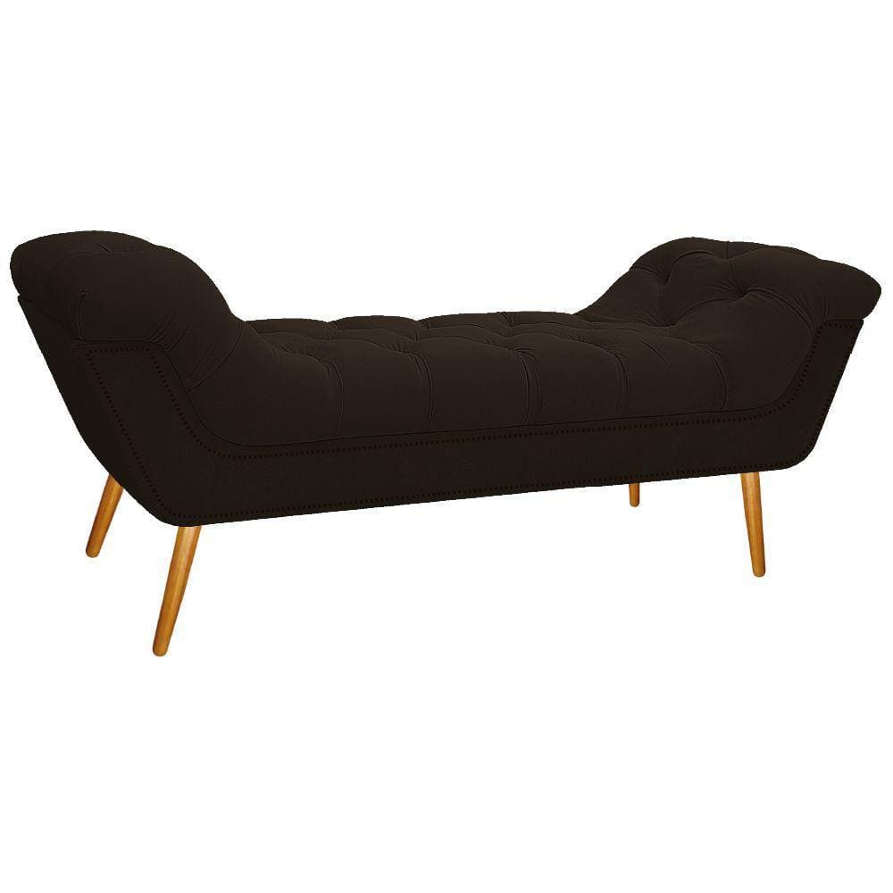 Calçadeira Estofada 140 Cm Casal Corano Marrom