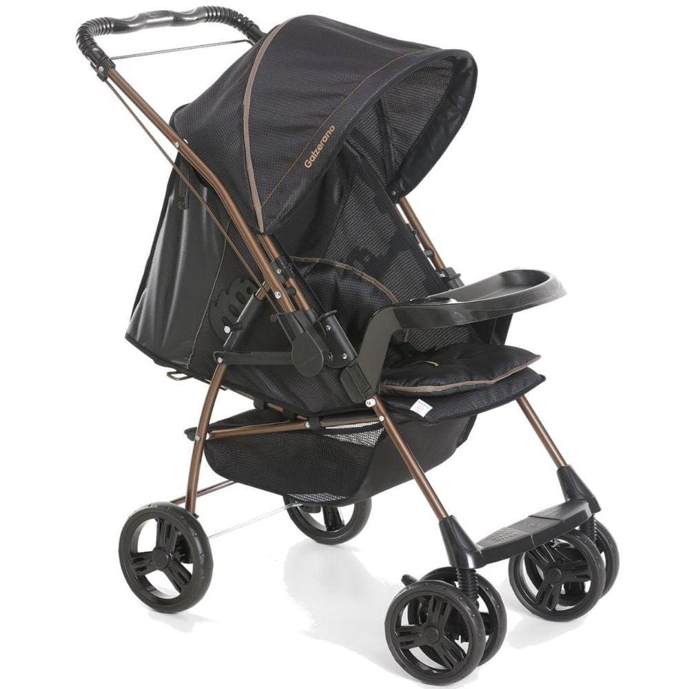 Carrinho de Bebe Reversível Galzerano Milano II Preto Cobre