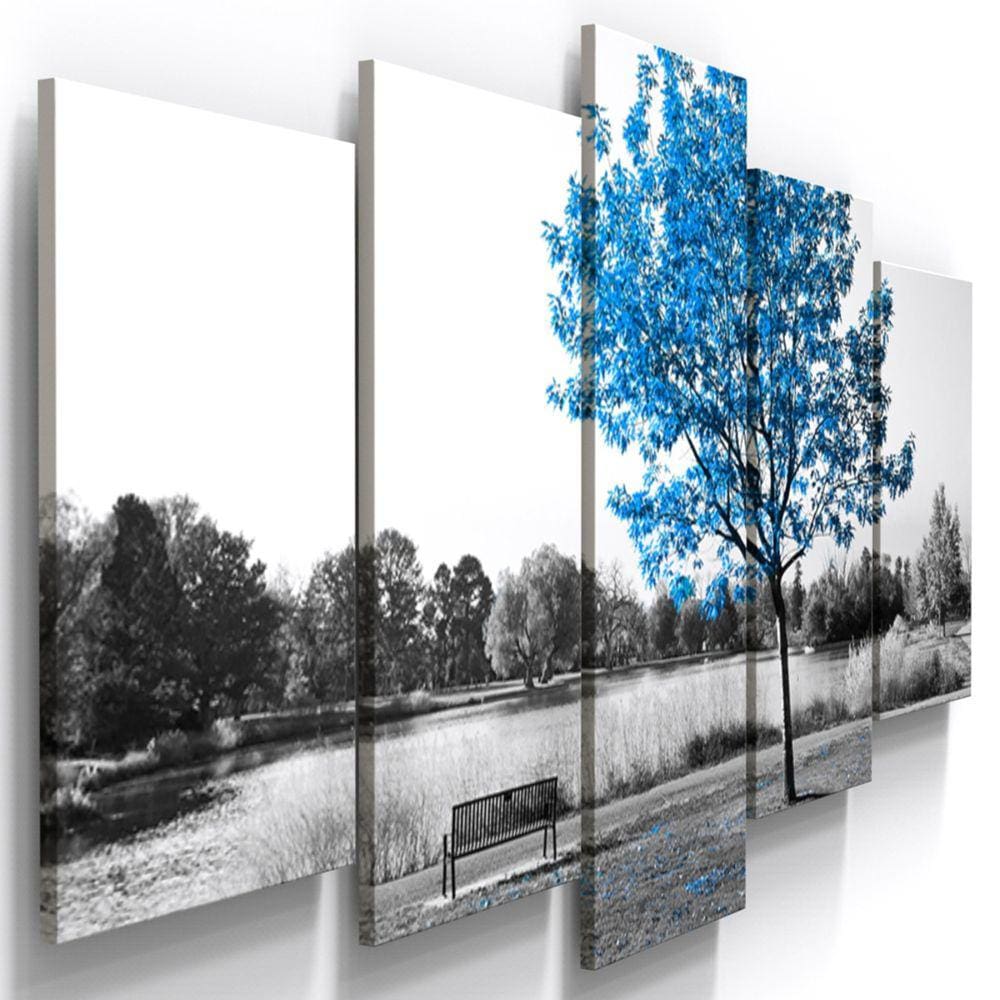 Quadros Decorativos Arvore Azul Botanico Sala 1
