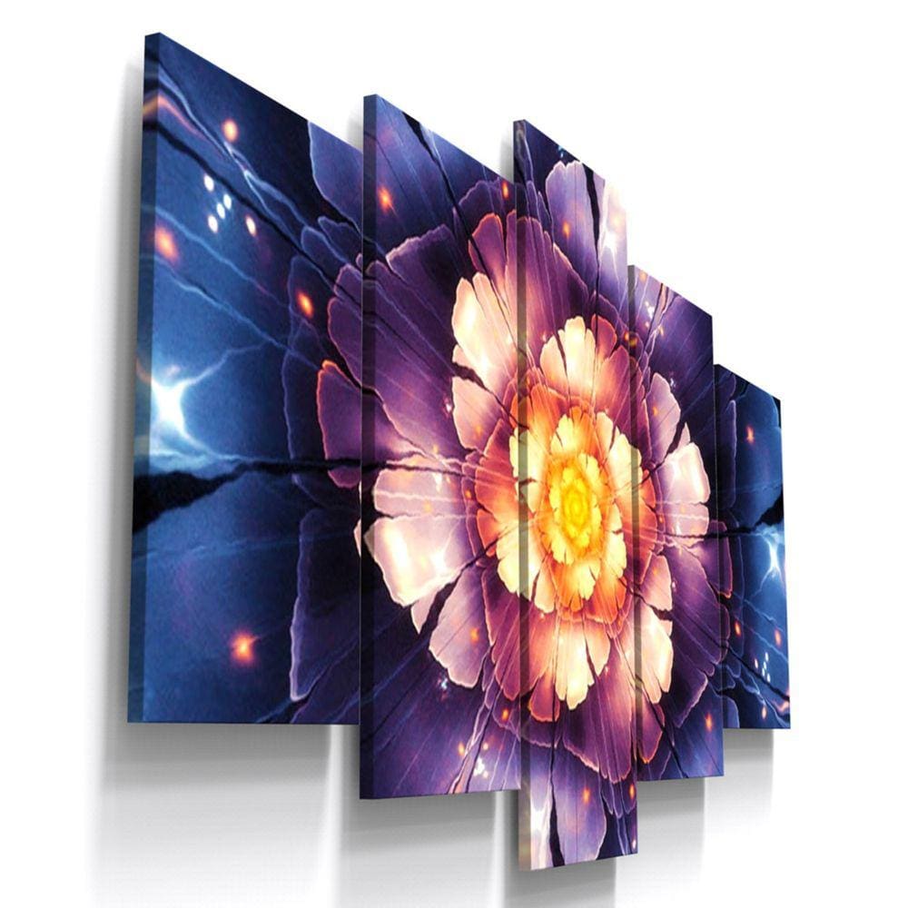 Quadros Decorativos Espectral Flor Vitral Sala Quarto