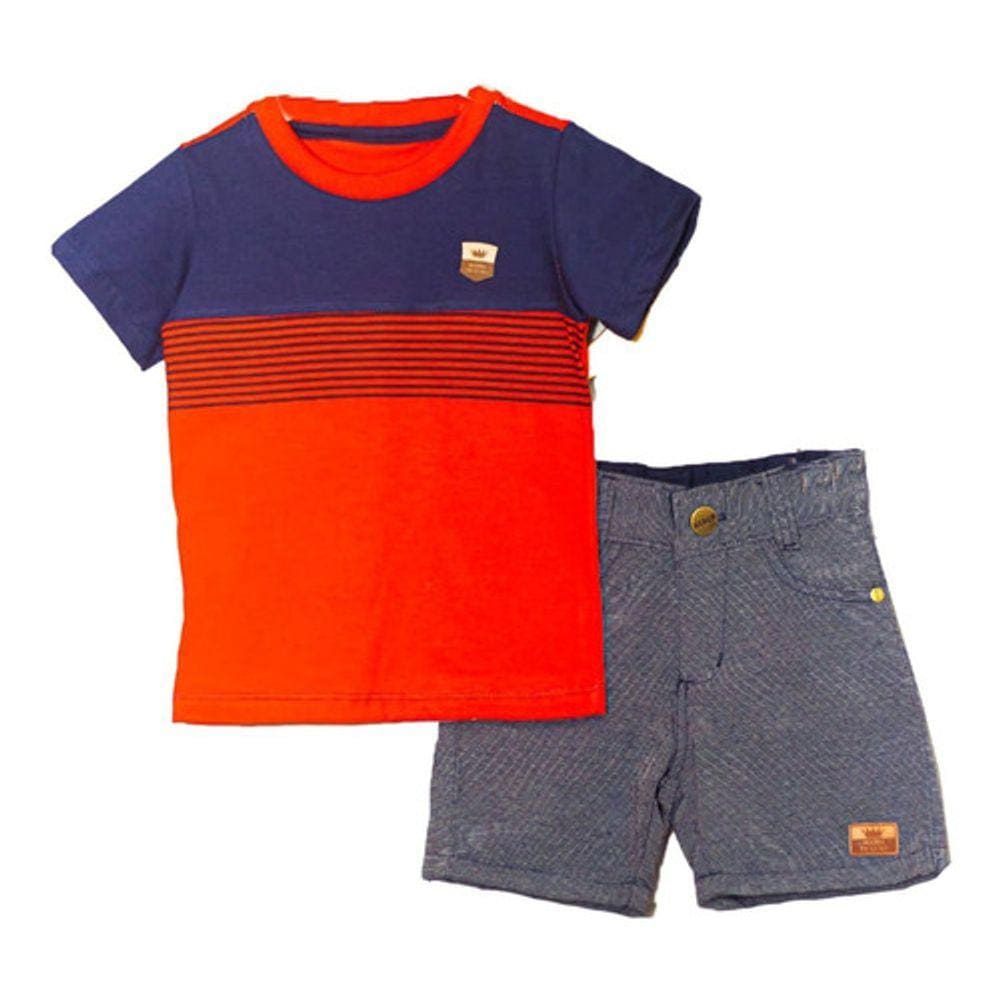 Conjunto Infantil Menino Short Camiseta Mauricinho Tm 2 A 10