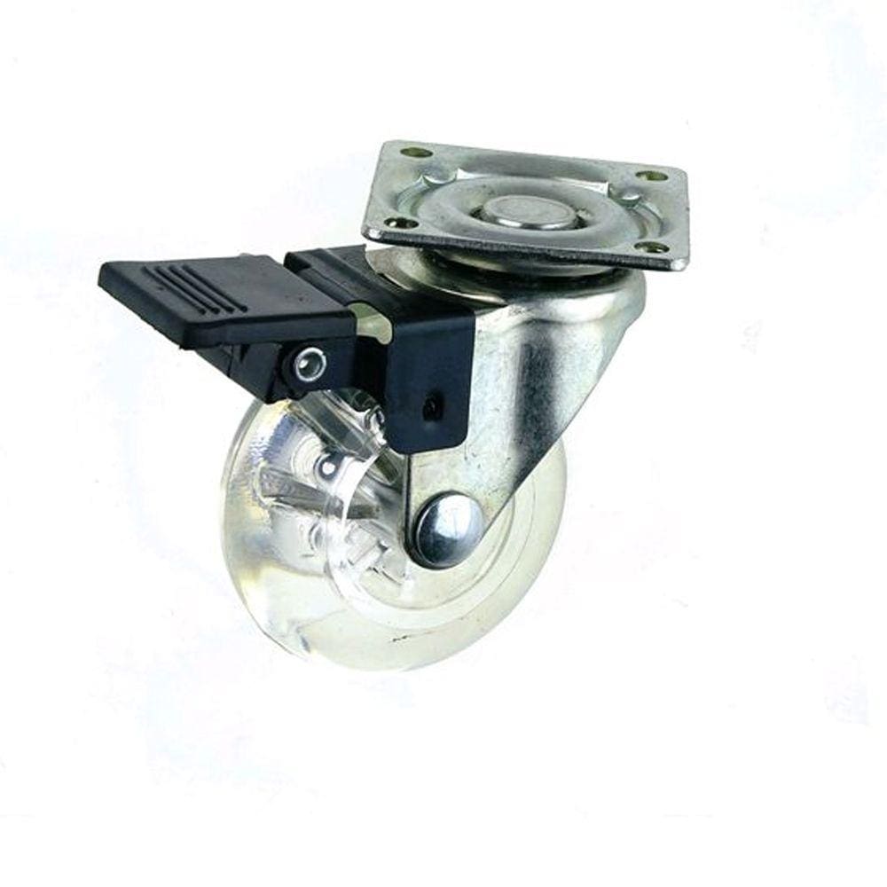 Rodízio Silicone Placa giratória com trava 2 Polegadas 50mm - Starfer