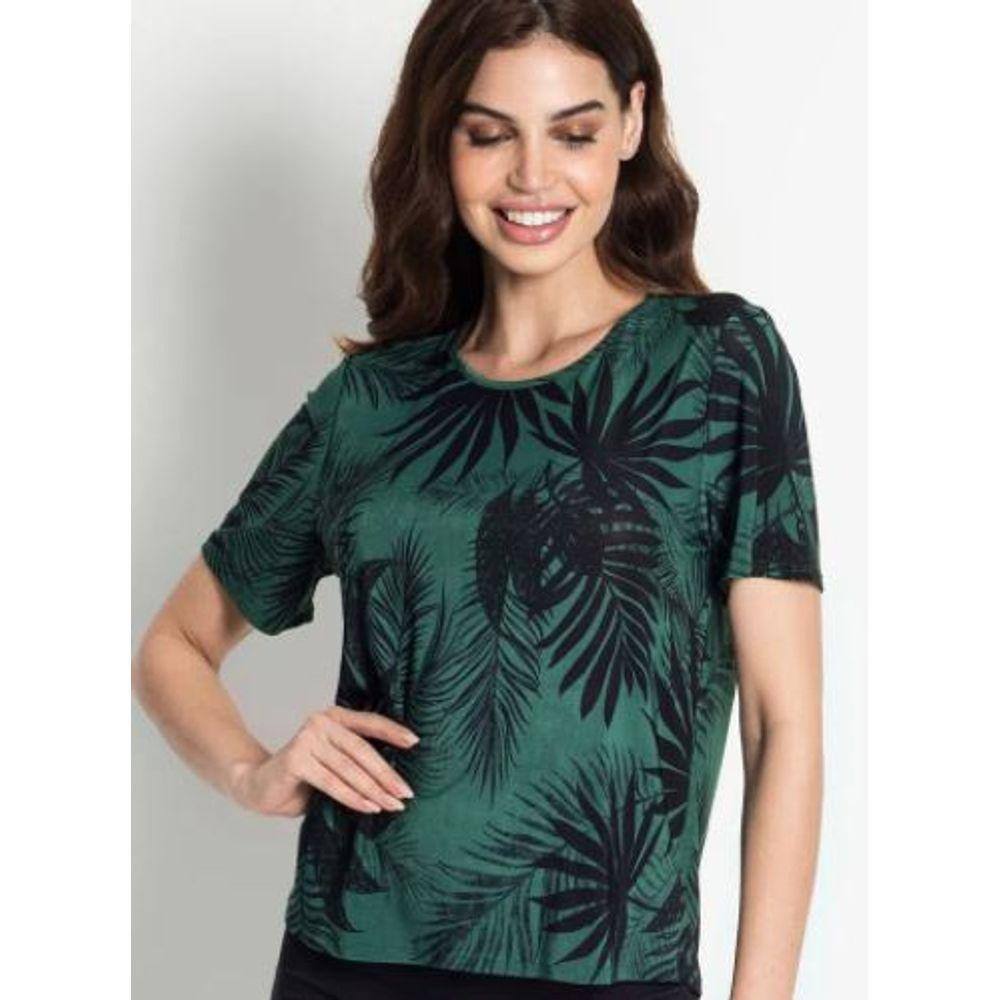 blusa feminina folhagem