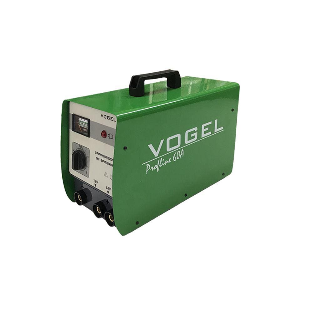 Carregador de Bateria e Auxiliar de Partida Carga Rápida e Lenta 12/24V 60A Vogel 127V