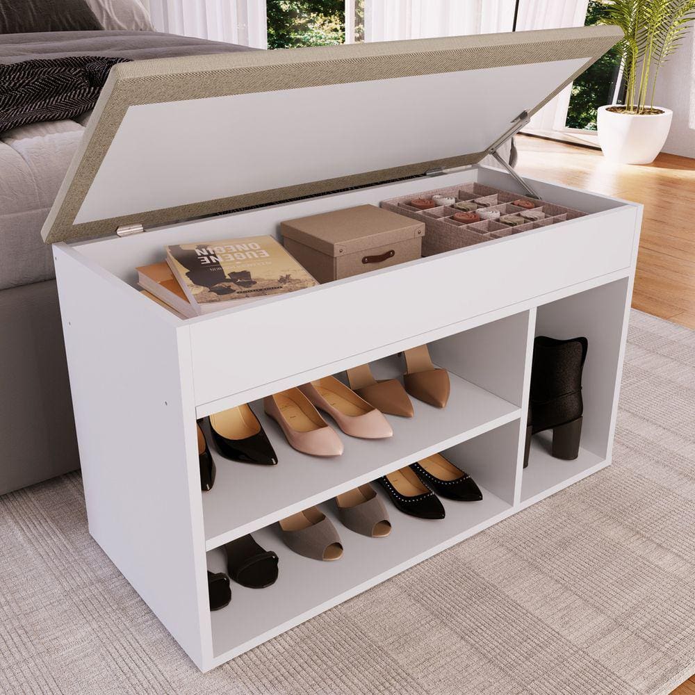 Sapateira Baú 3 Nichos Branco Sp080 – Completa Móveis