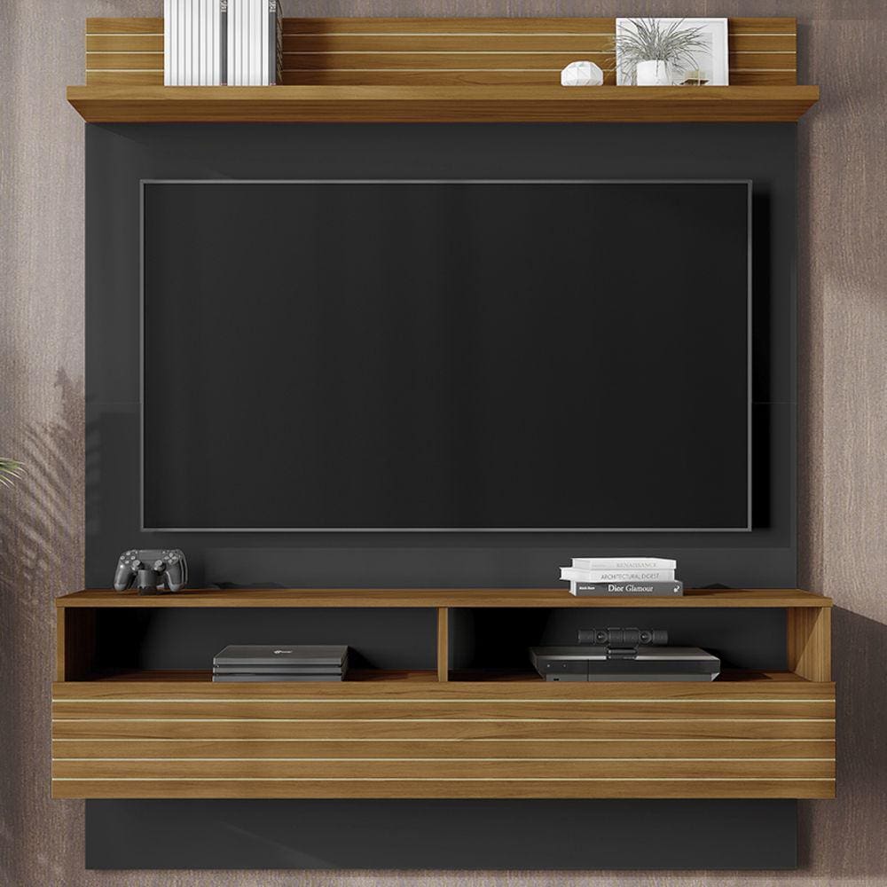 Painel Para Tv Até 55 Polegadas 1 Porta Preto/freijó Trend Nt1165 - Notável