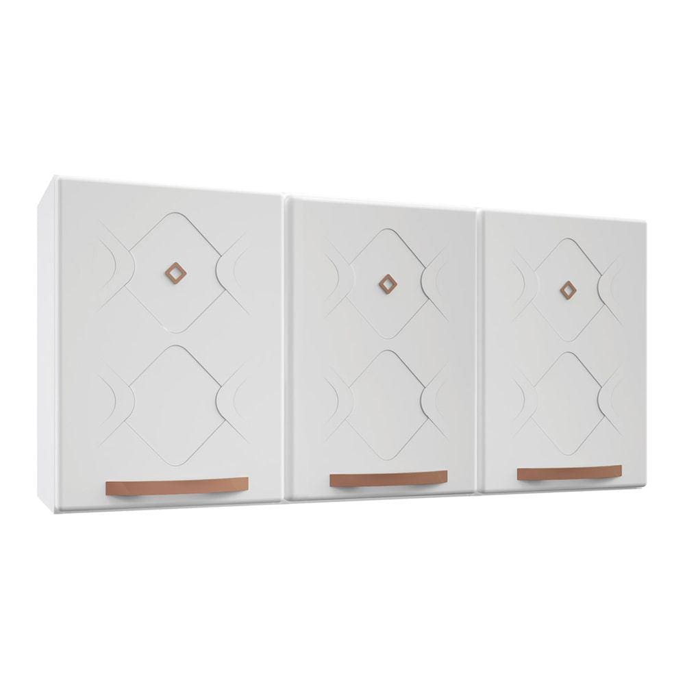 Armário Aéreo Cozinha Em Aço Mirage New 3 Portas Branco - Telasul