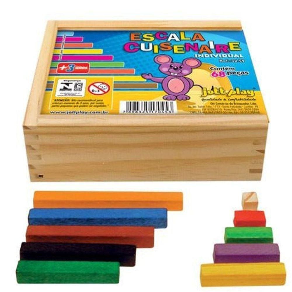 Brinquedo Escala Cuisenaire Individual 68 Peças - Jottp