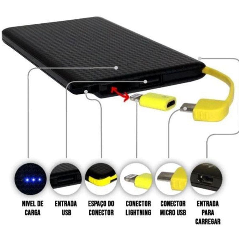 Carregador Portátil Power Bank 10.000Mah Universal
