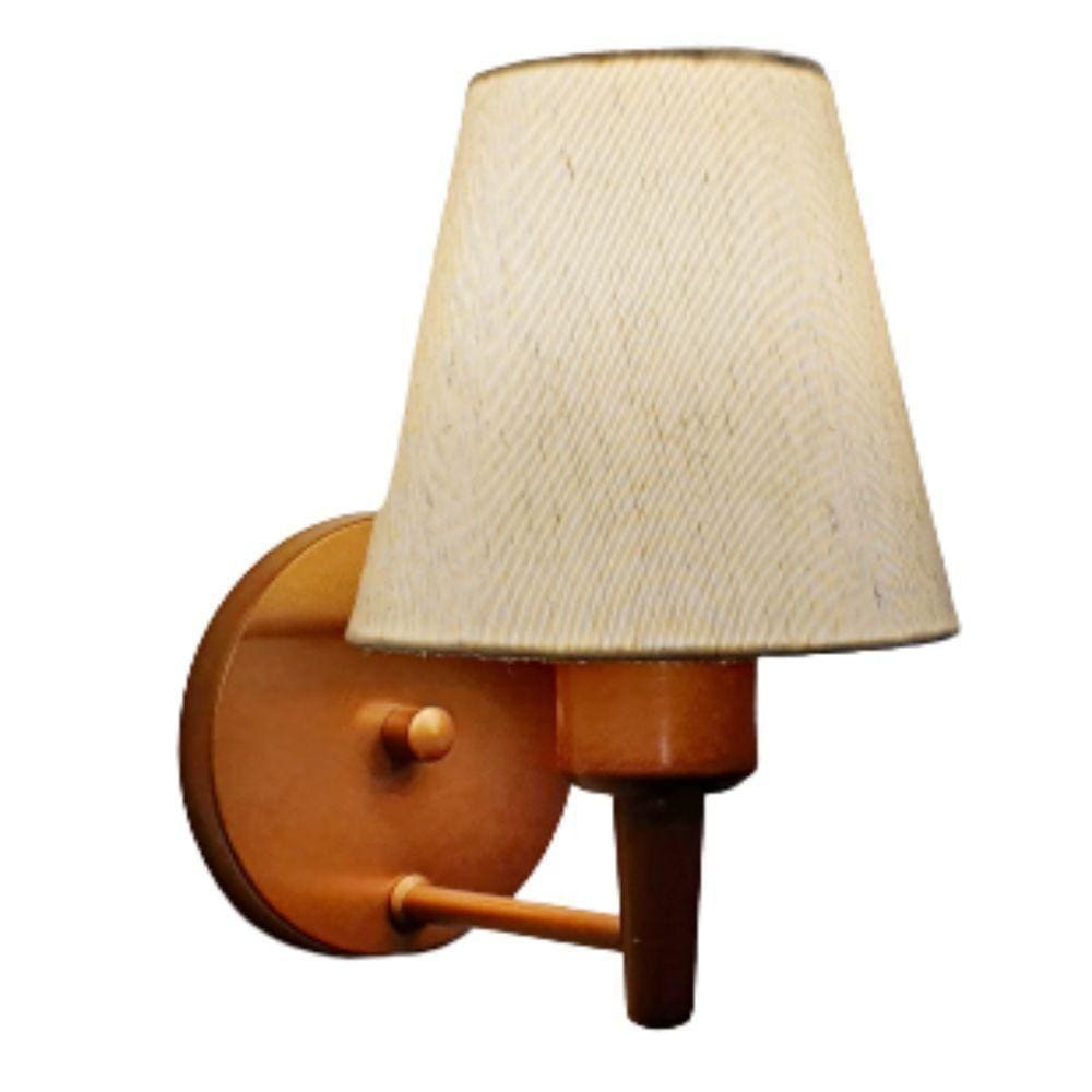 Arandela Cone Md-2004 Base Cobre Cúpula Em Tecido 14/14X07Cm Linho Bege Bivolt
