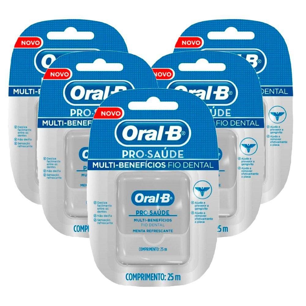 Kit 5 Fio Dental Oral-b Pro Saúde 25m