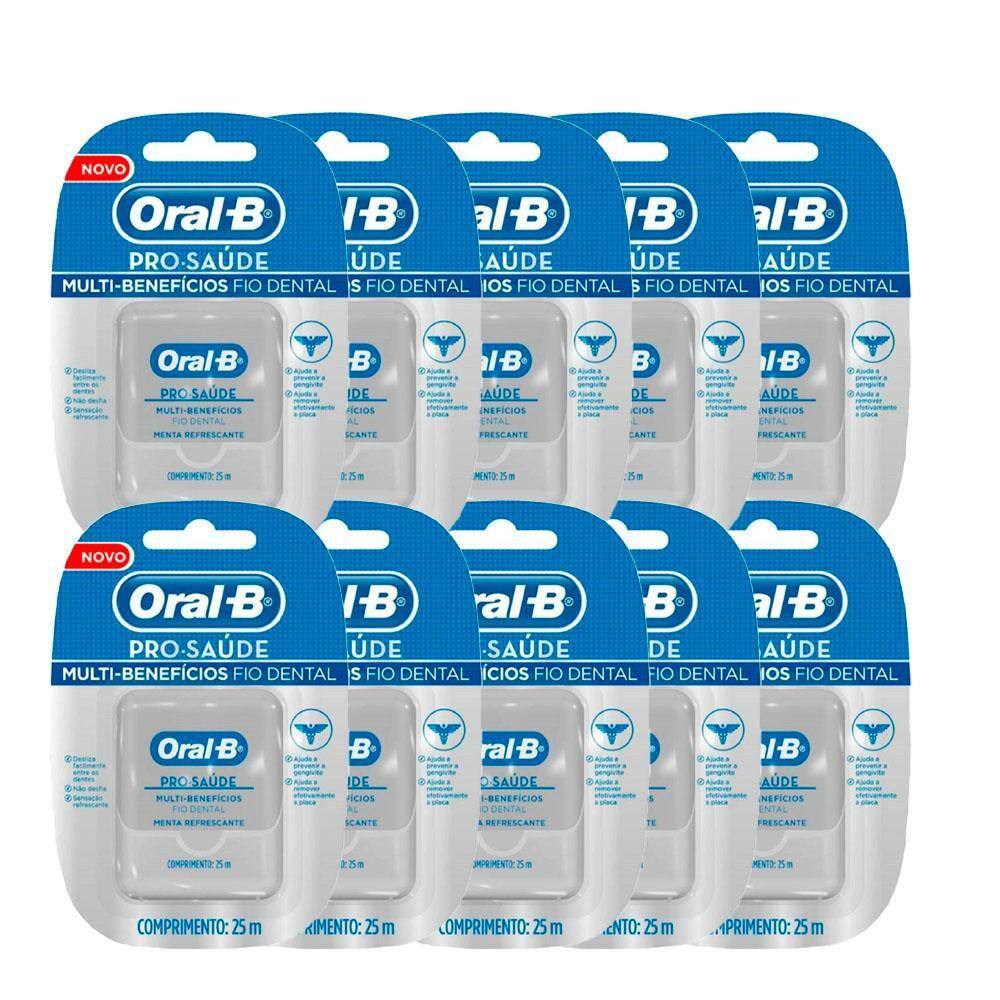Kit 10 Fio Dental Oral-b Pro Saúde 25m