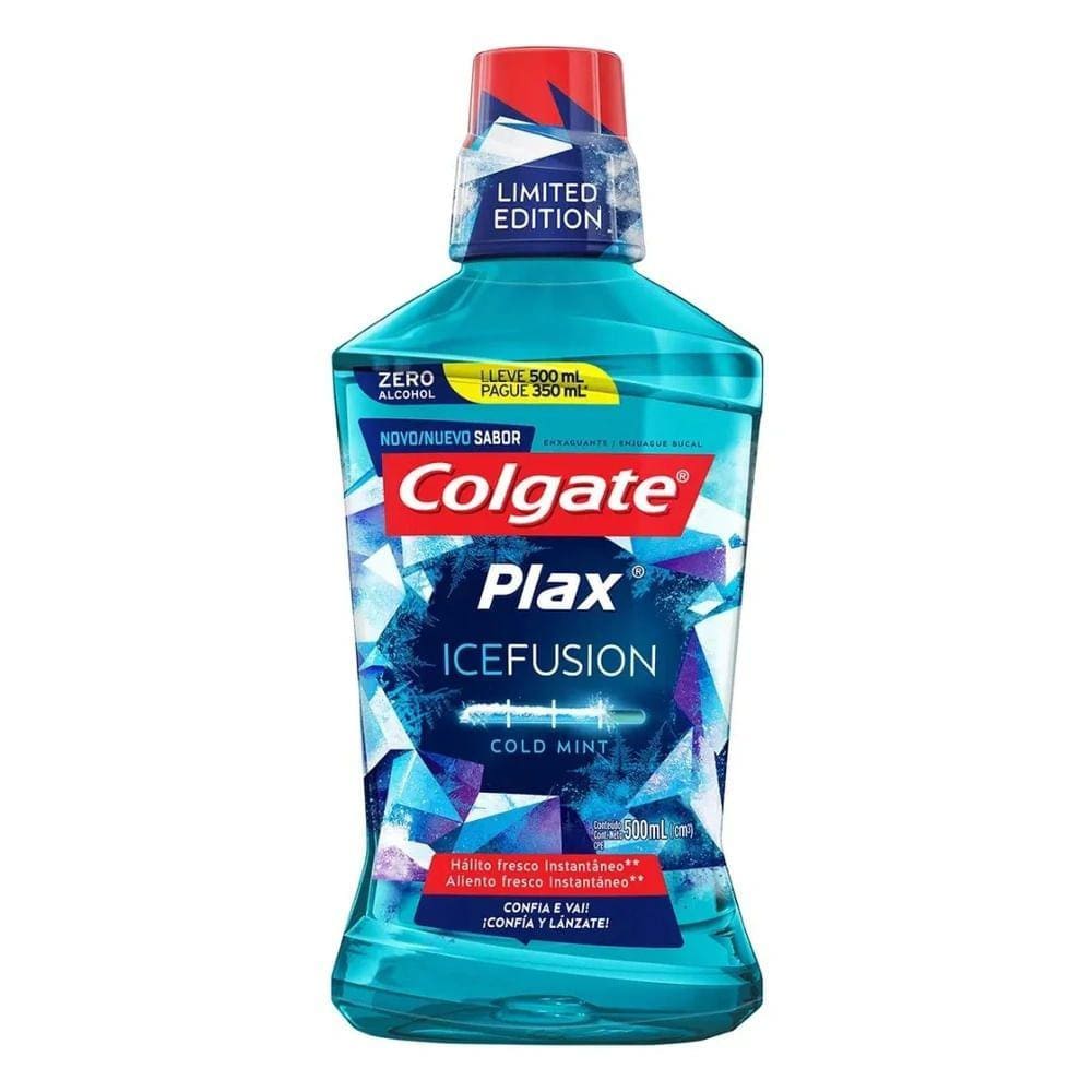 Enxaguante Bucal Plax Ice Fusion Leve 500ml Pague 350ml