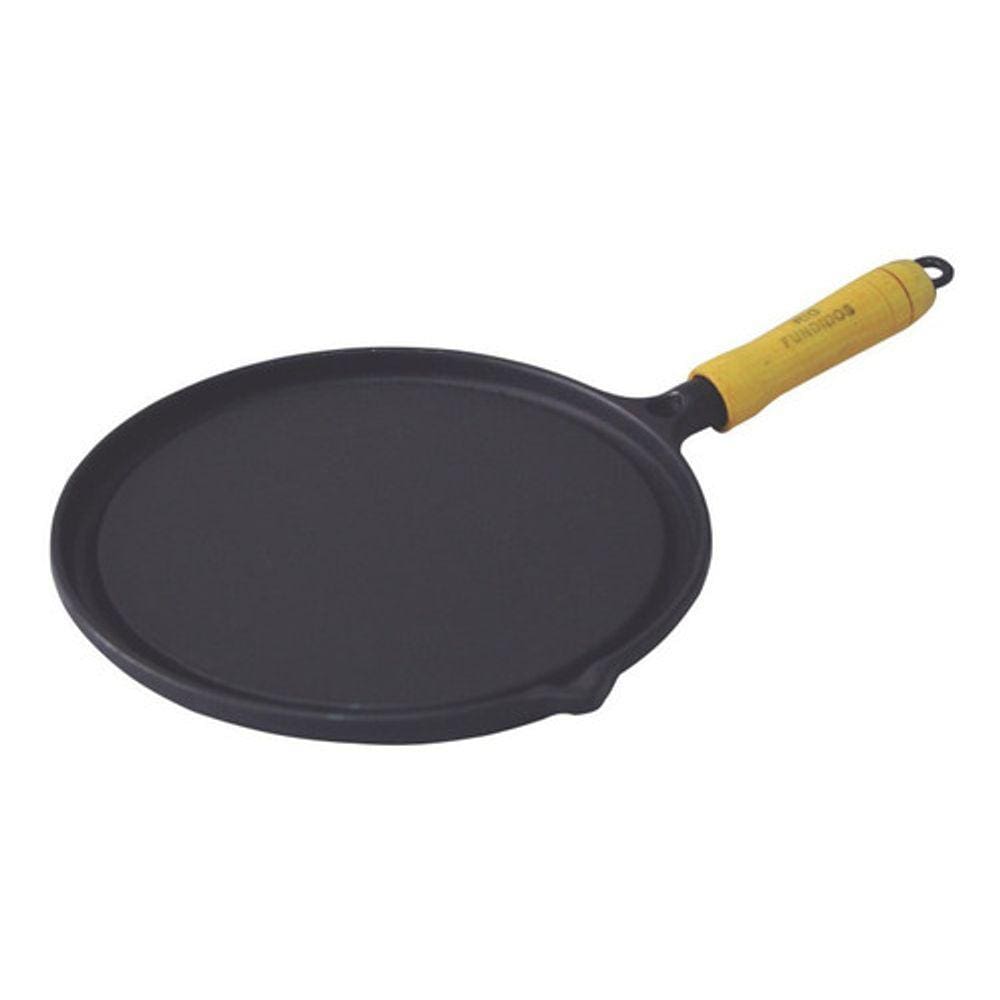 Chapa Bifeteira Redonda Lisa 25cm Ferro Fundido