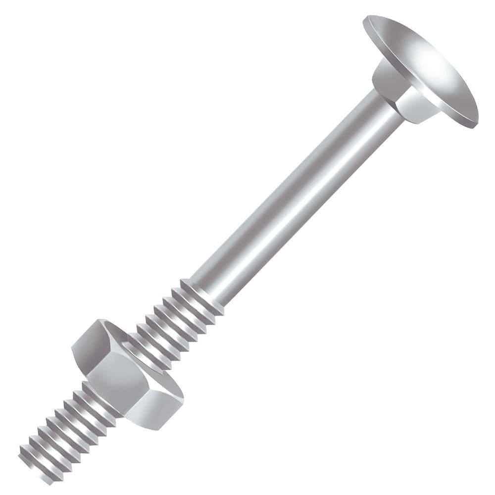 Parafuso Ciser Frances Zincado com Porca 1/4X2.1/2 - Embalagem com 200 Unidades