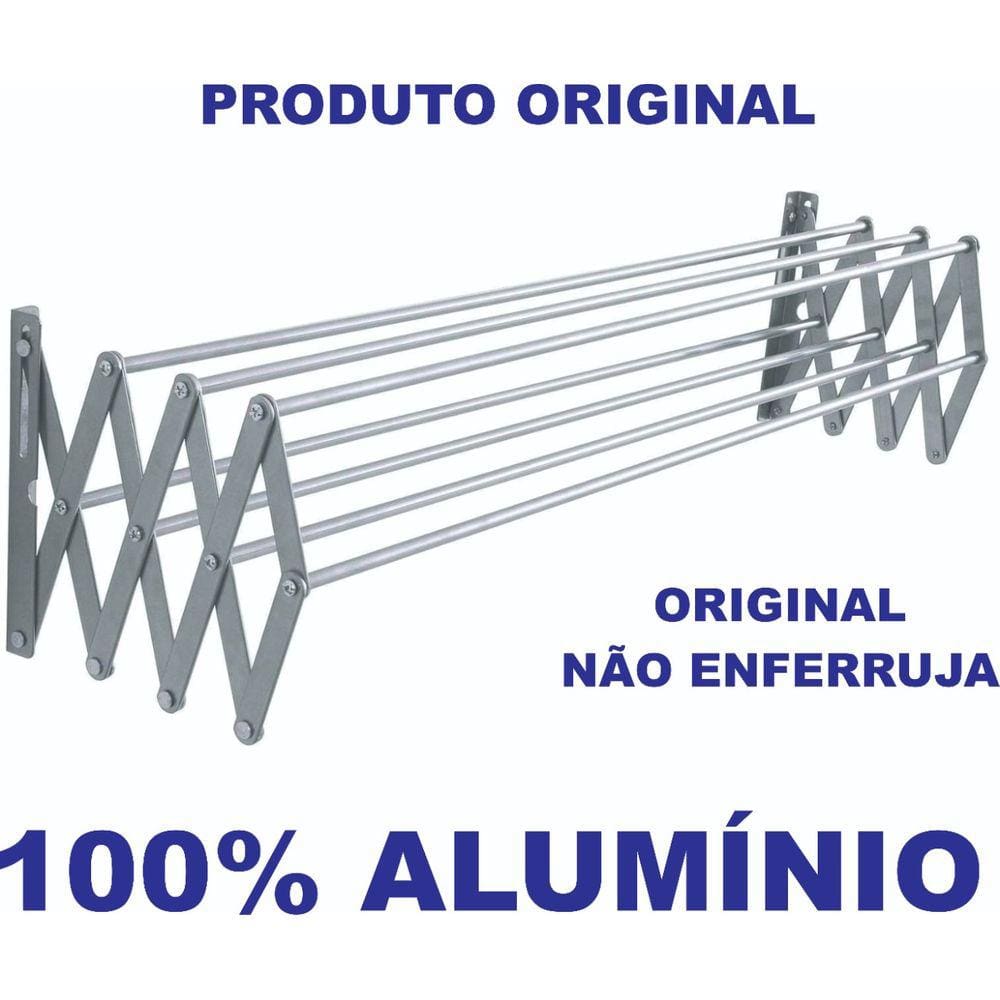 Varal Sanfonado De Parede Retrátil 60cm Alumínio